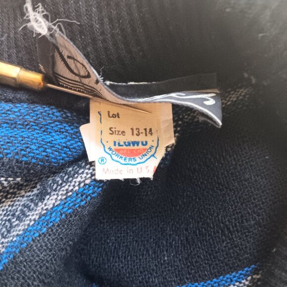 sz 13-14 Vintage New Wave Dress 1980's P.V. Rich Striped Knit Belted Made In USA - Picture 4 of 11